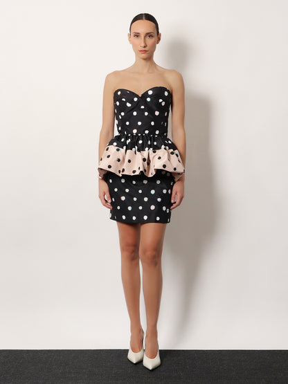 Falena Dots taffeta' bustier dress thumbnail