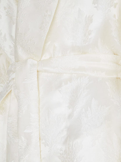 Jacquard silk blazer with floral motif thumbnail
