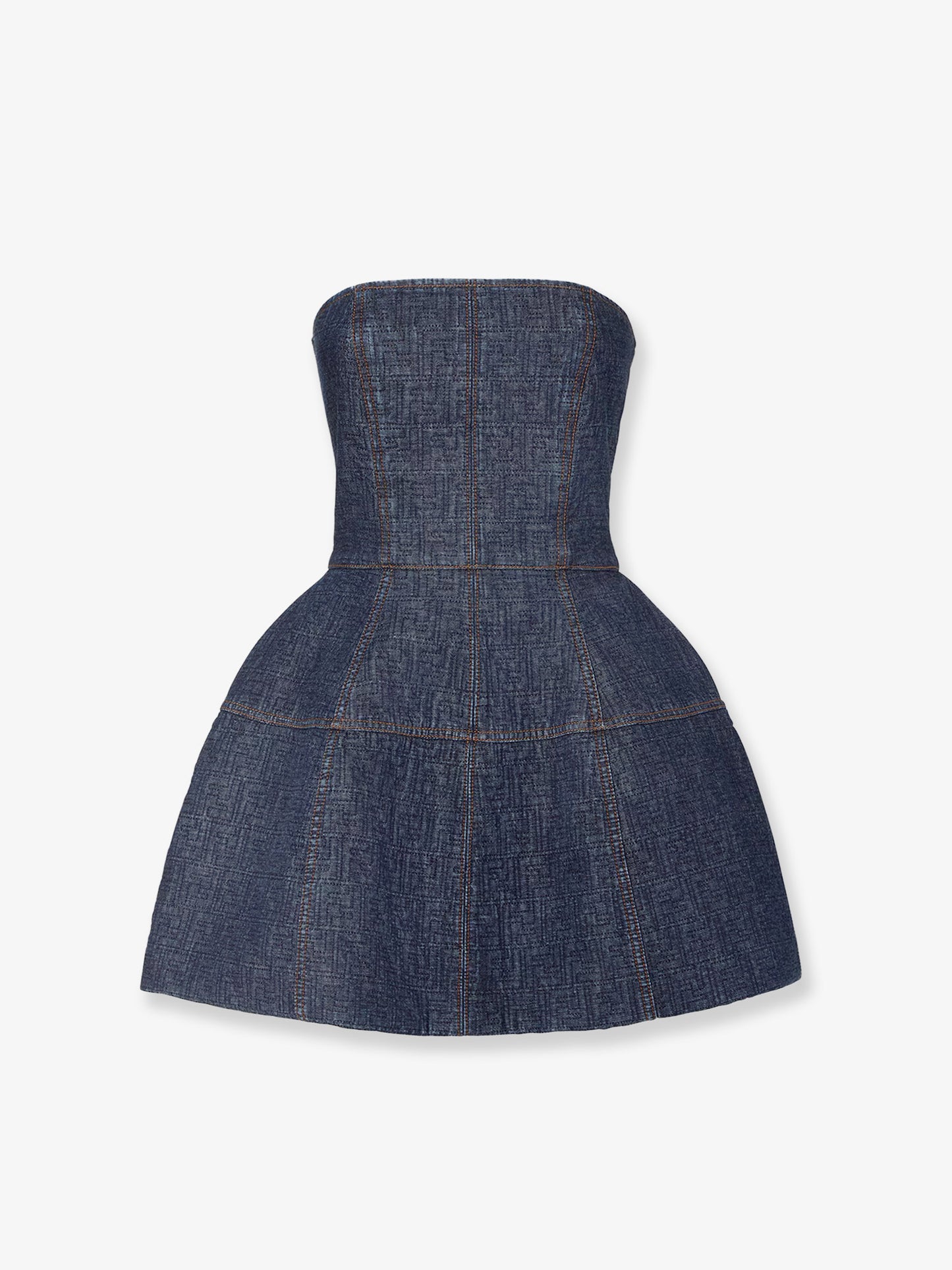 Padded denim mini dress