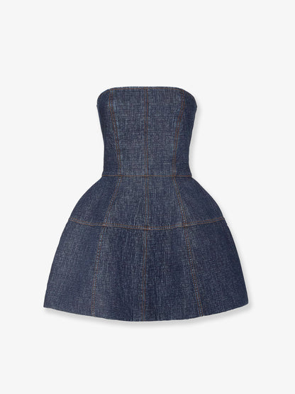 Padded denim mini dress thumbnail
