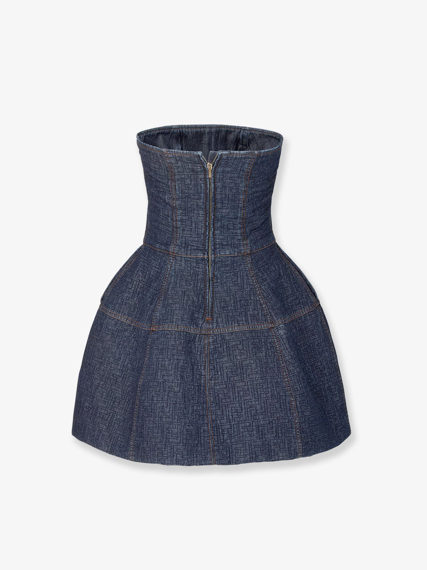 Padded denim mini dress