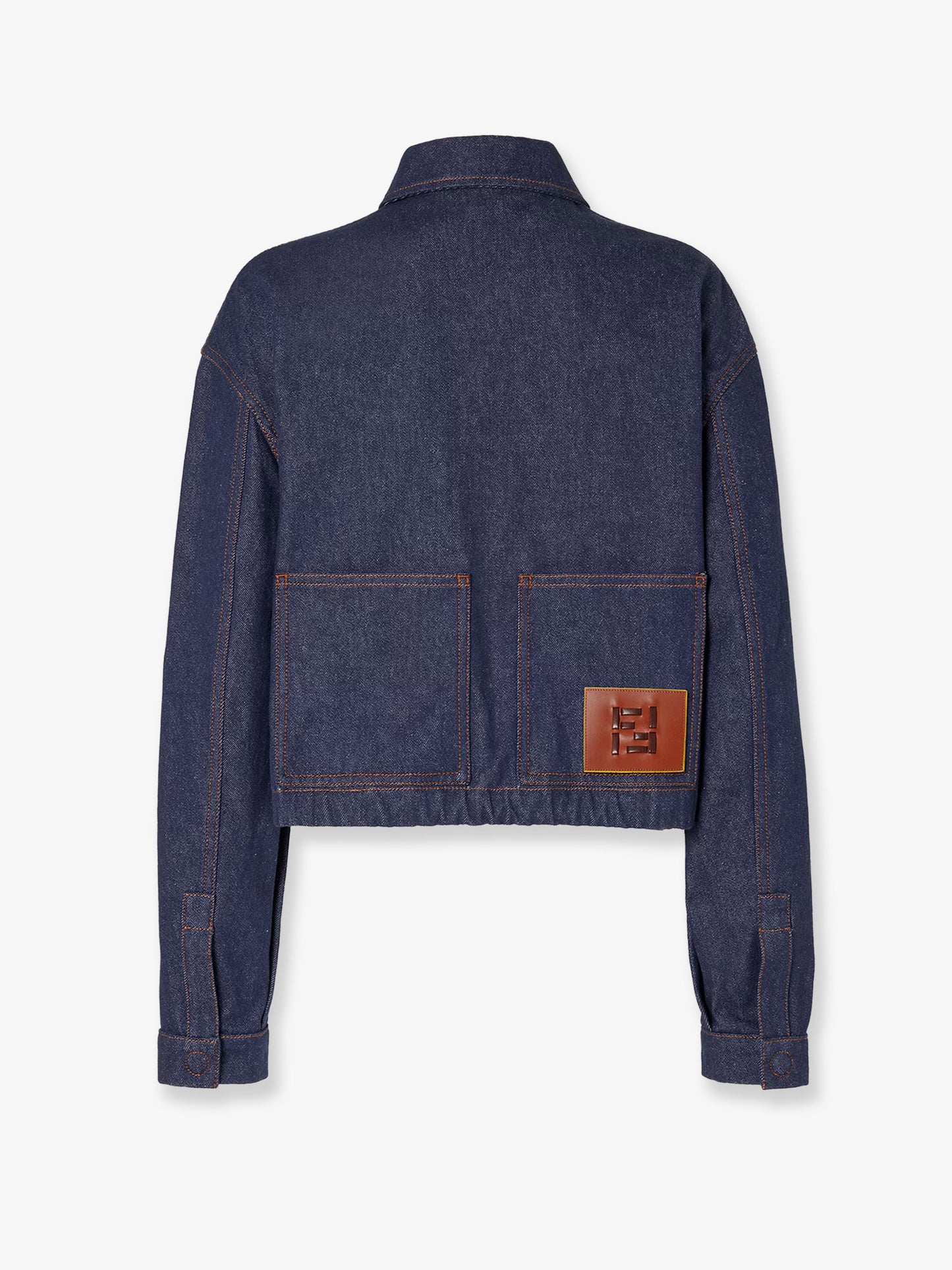 Denim jacket with front embroidered logo