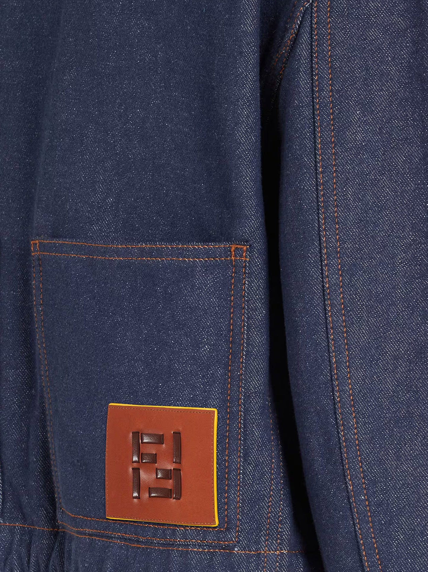 Denim jacket with front embroidered logo