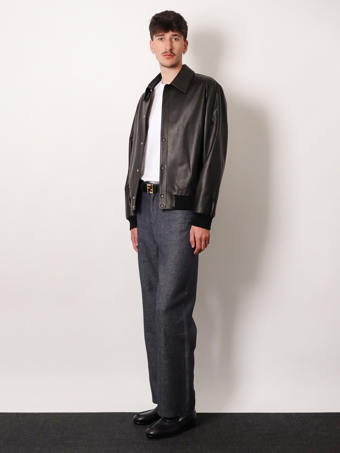 Relaxed linen, cotton and silk jeans