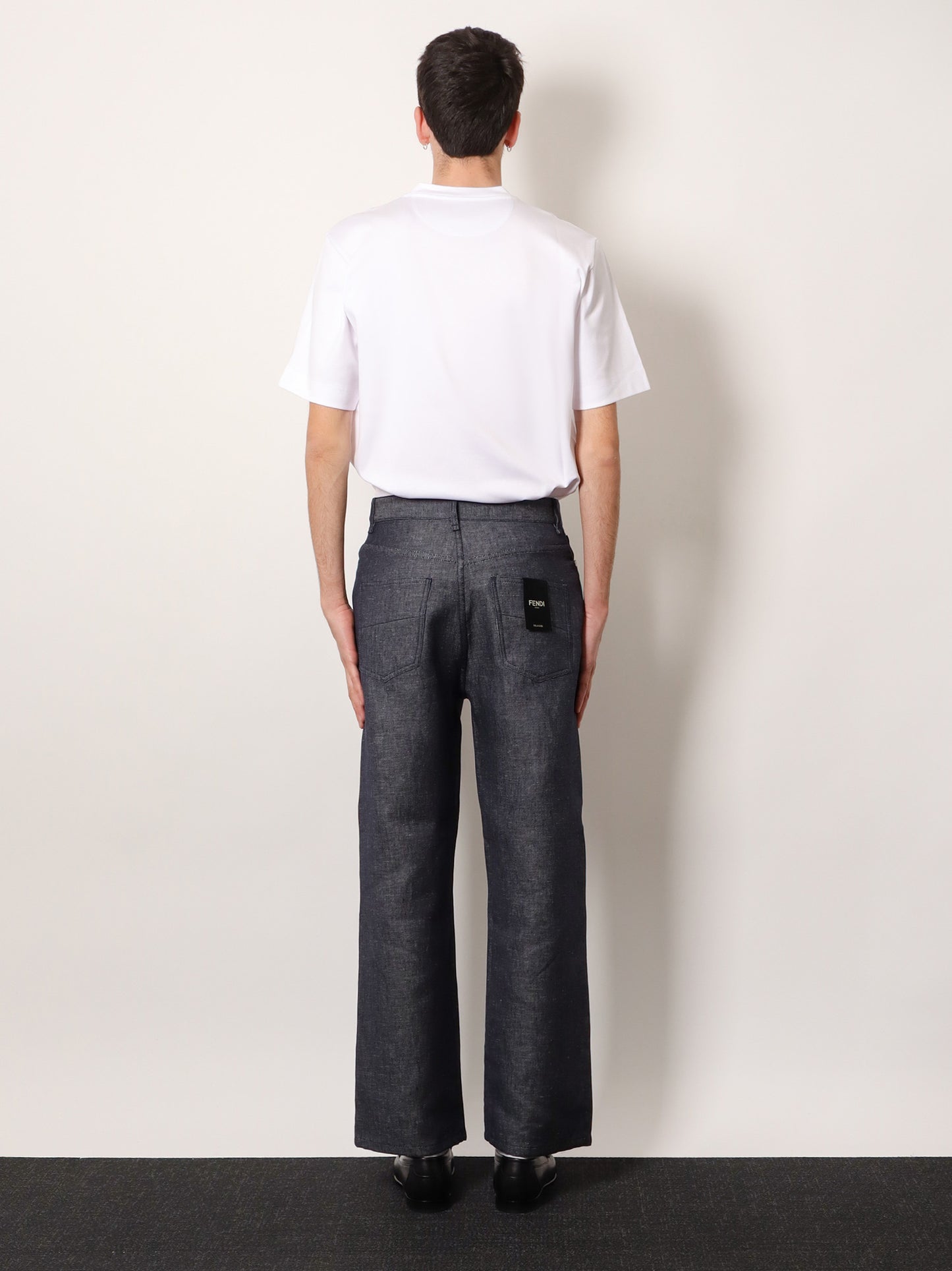 Relaxed linen, cotton and silk jeans