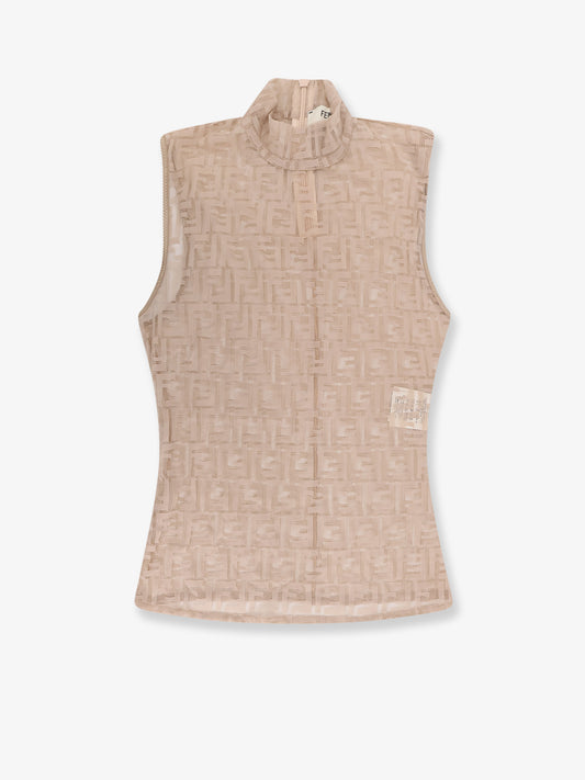 FF embroidered jersey top