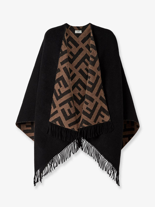 Cashmere and wool poncho