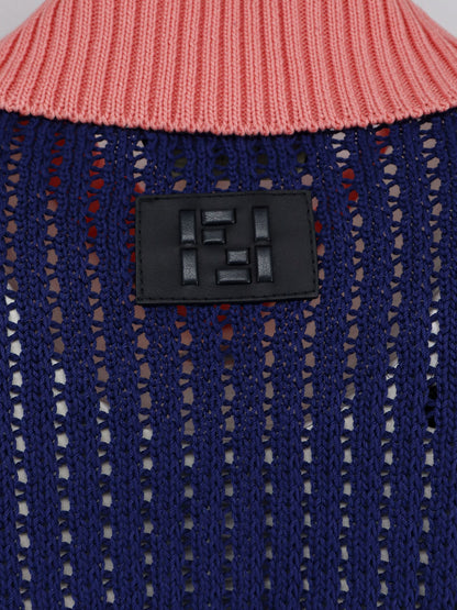 Cotton sweater with contrasting collar thumbnail