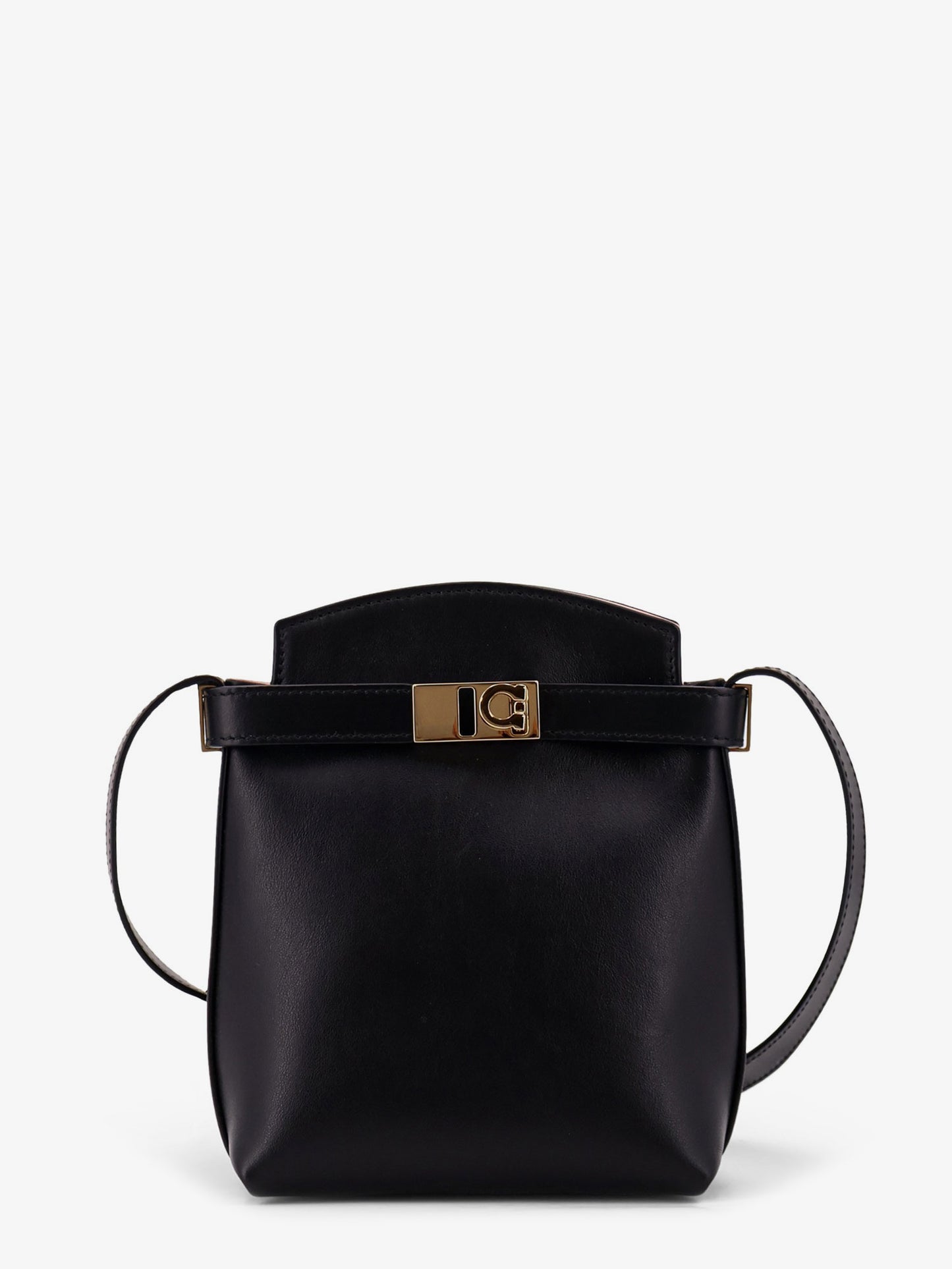 Leather crossbody bag with Gancini detail