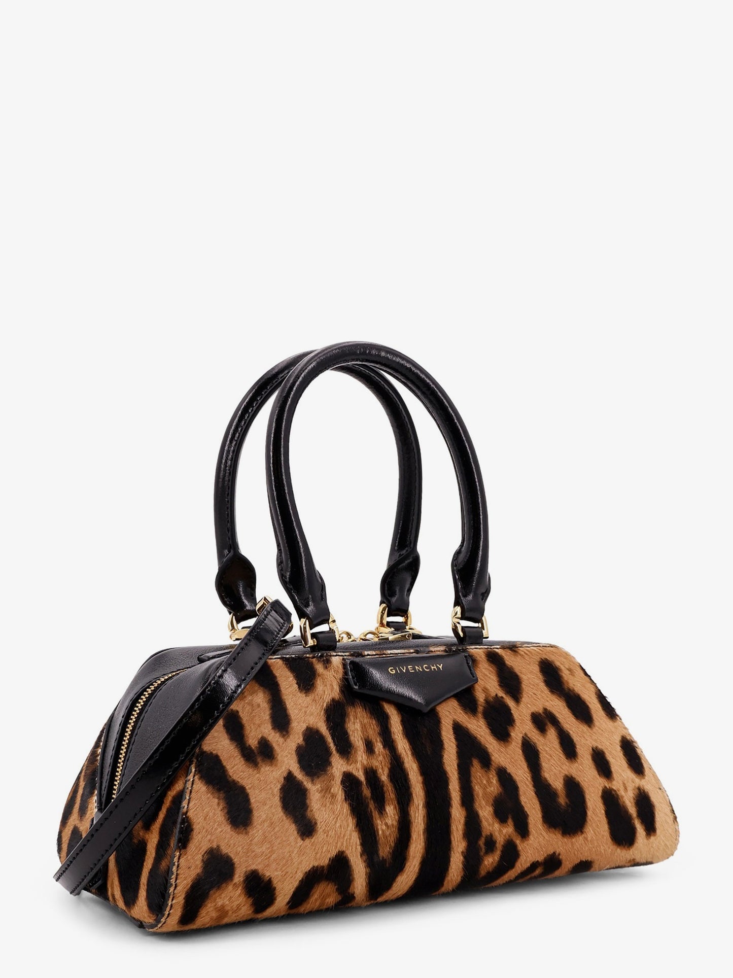 Antigona East West Mini pony skin crossbody bag with animal print