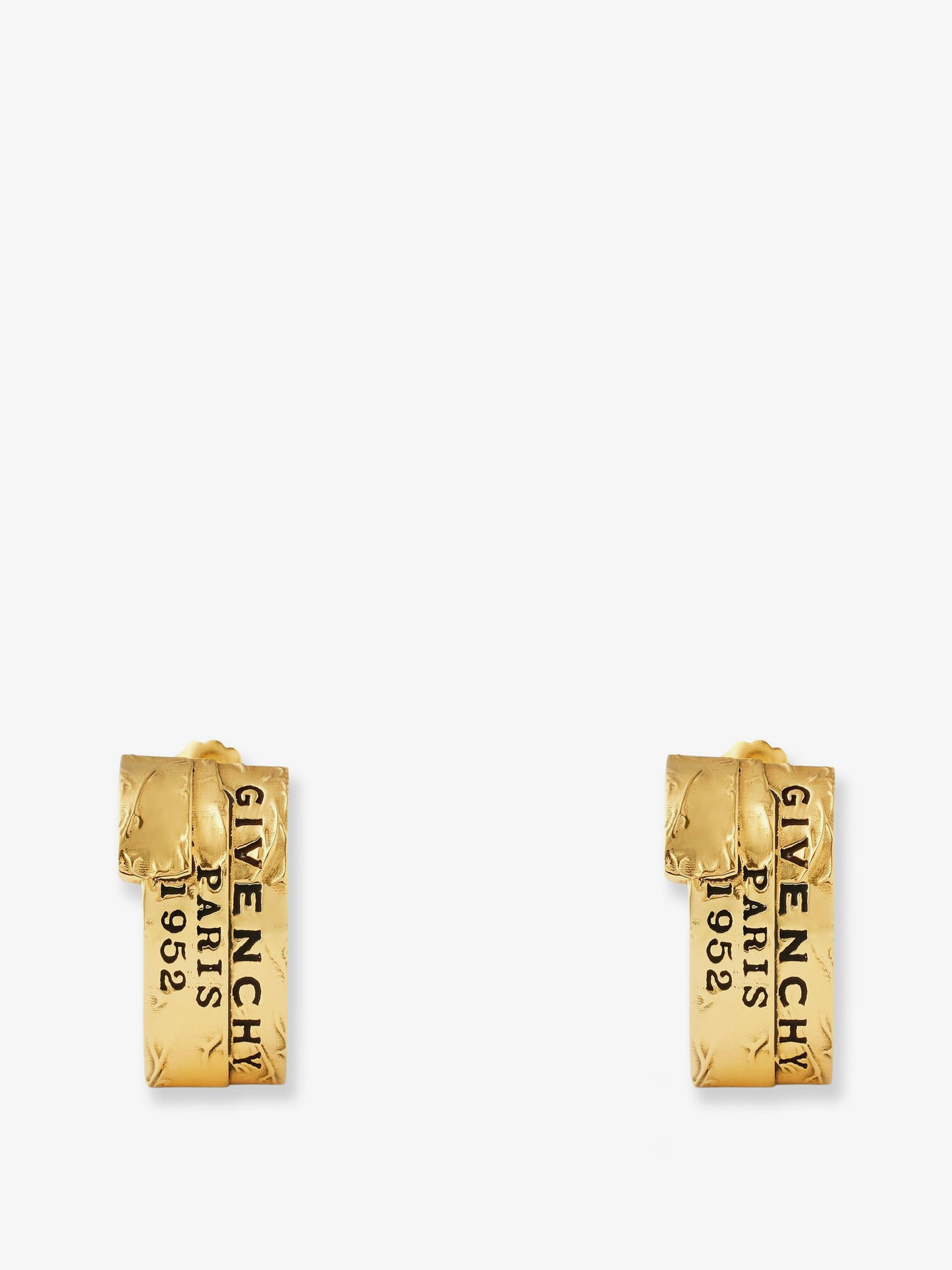 Givenchy Tape metal earrings with gold finishes