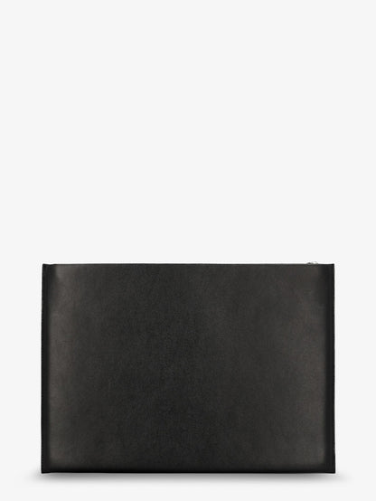 Leather clutch bag with lettering logo on the front thumbnail