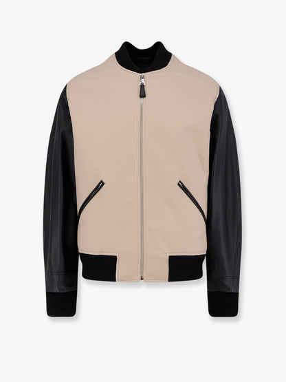 Cotton Jacket with leather sleeves thumbnail