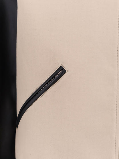 Cotton Jacket with leather sleeves thumbnail