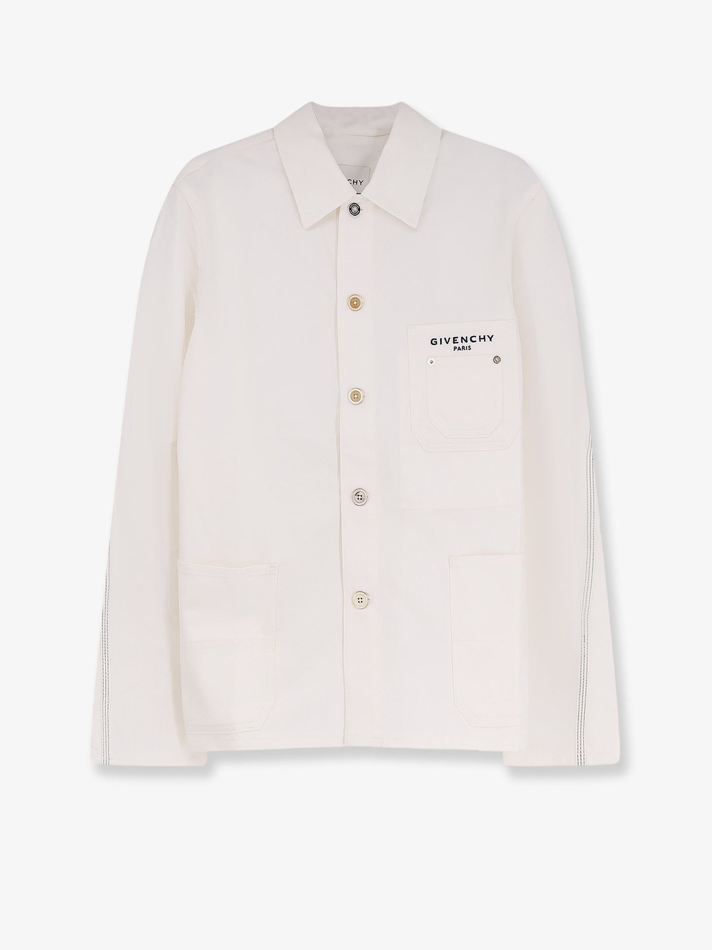 Denim jacket with iconic lettering logo on the front