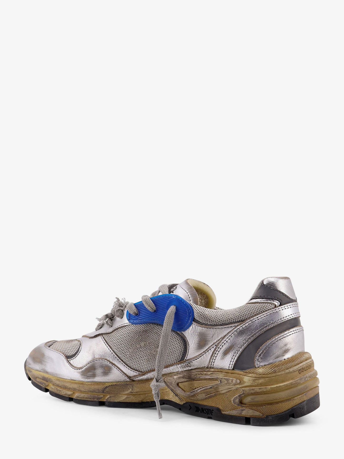 Mesh and leather sneakers with side logo