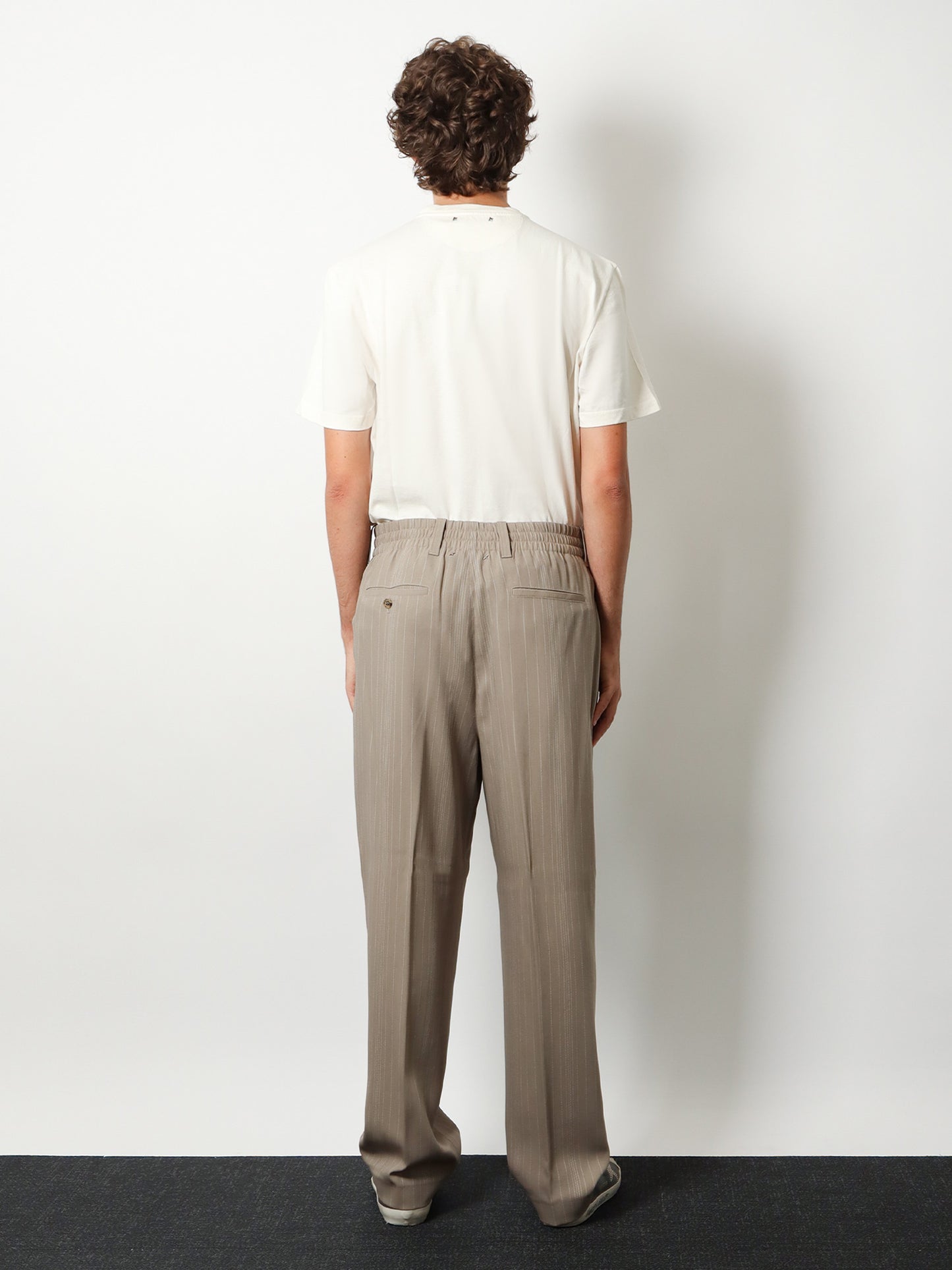 Wool blend trousers with pinstripe pattern