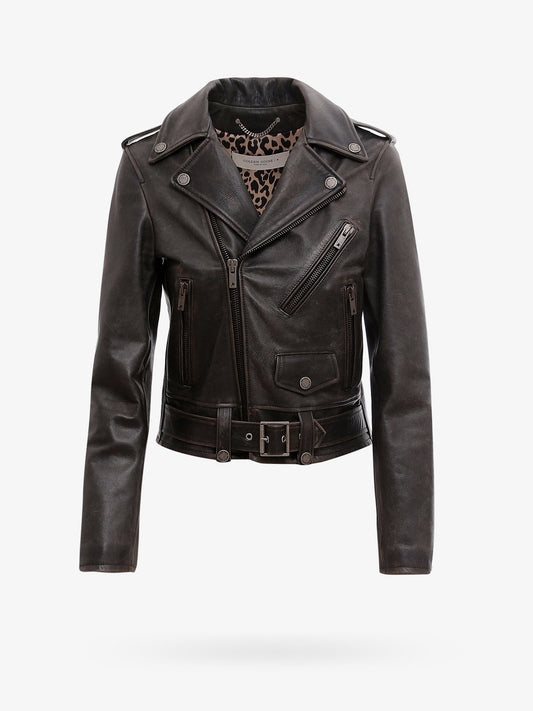 Slim fit Destiny lived-in effect leather biker