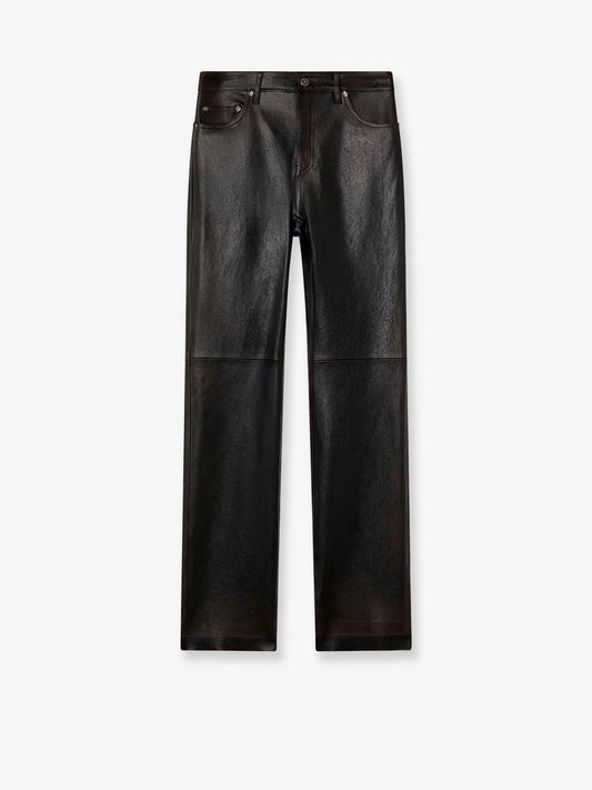 Peg leather trousers
