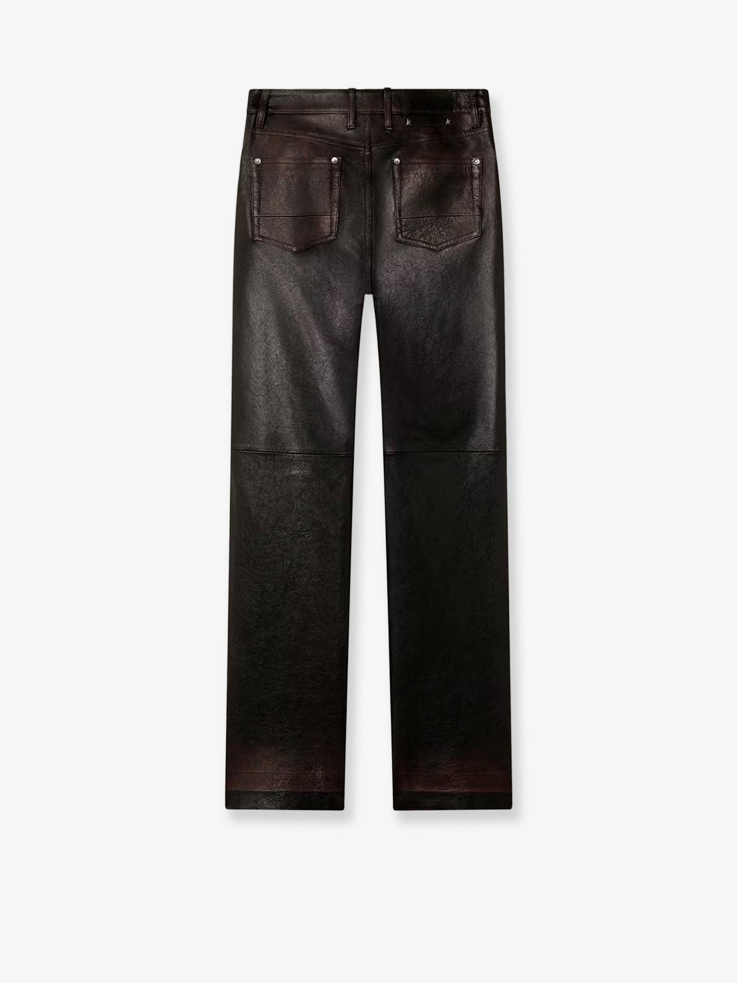 Peg leather trousers