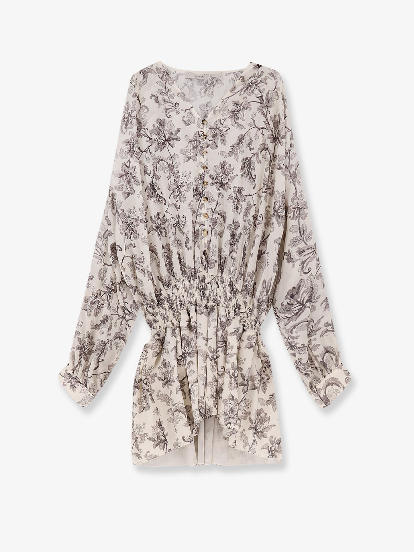 Vestito corto in cotone con fantasia floreale