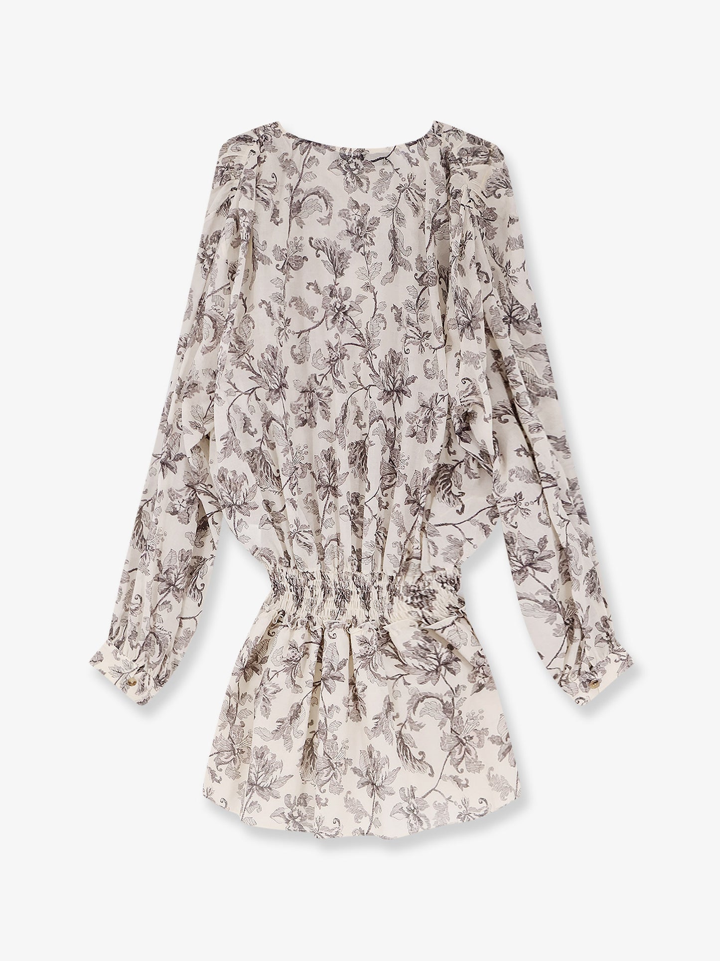 Vestito corto in cotone con fantasia floreale