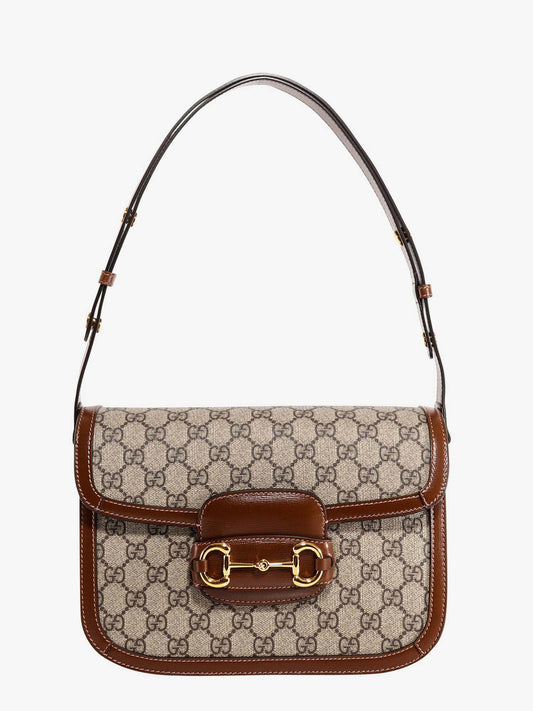 Borsa a tracolla Gucci Horsebit 1955 in tela spalmata GG