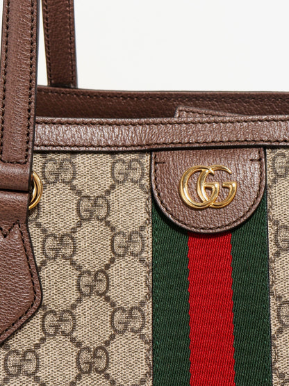 Coated canvas Ophidia shopping bag with Supreme GG fabric thumbnail