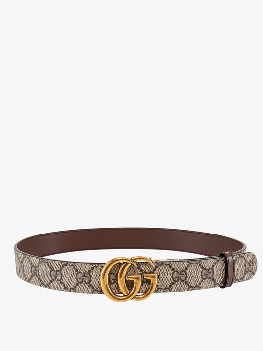 Leather and GG Supreme fabric GG belt