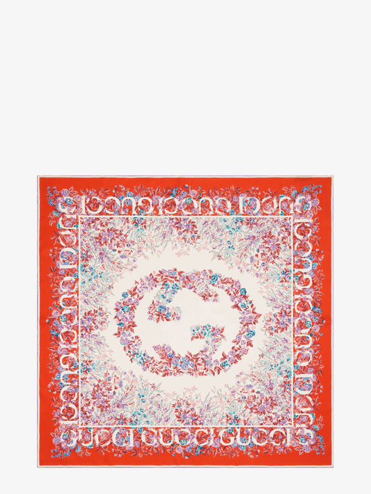 GG Rose silk foulard