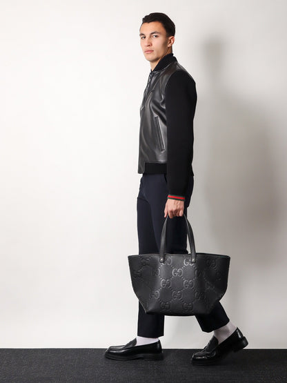 Leather and wool jacket thumbnail