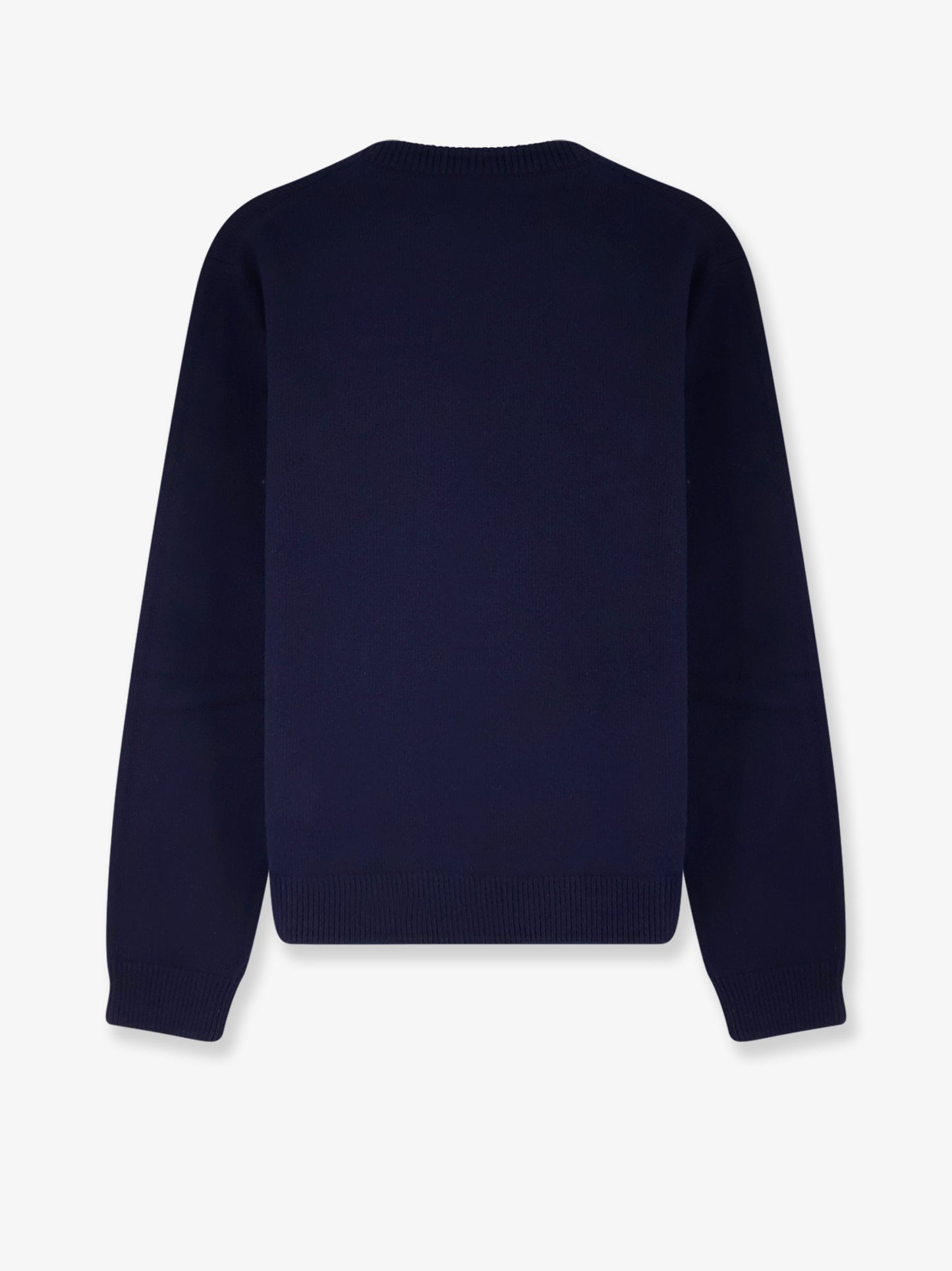 Wool sweater with frontal embroidered logo