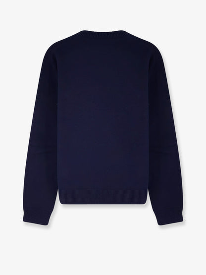 Wool sweater with frontal embroidered logo thumbnail