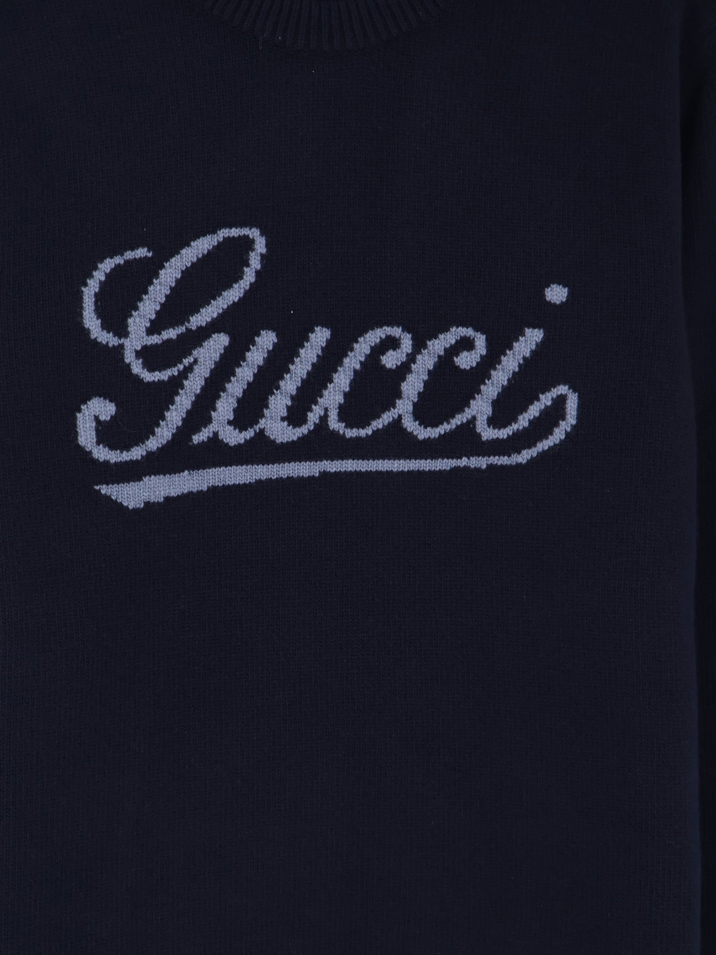 Wool sweater with frontal embroidered logo