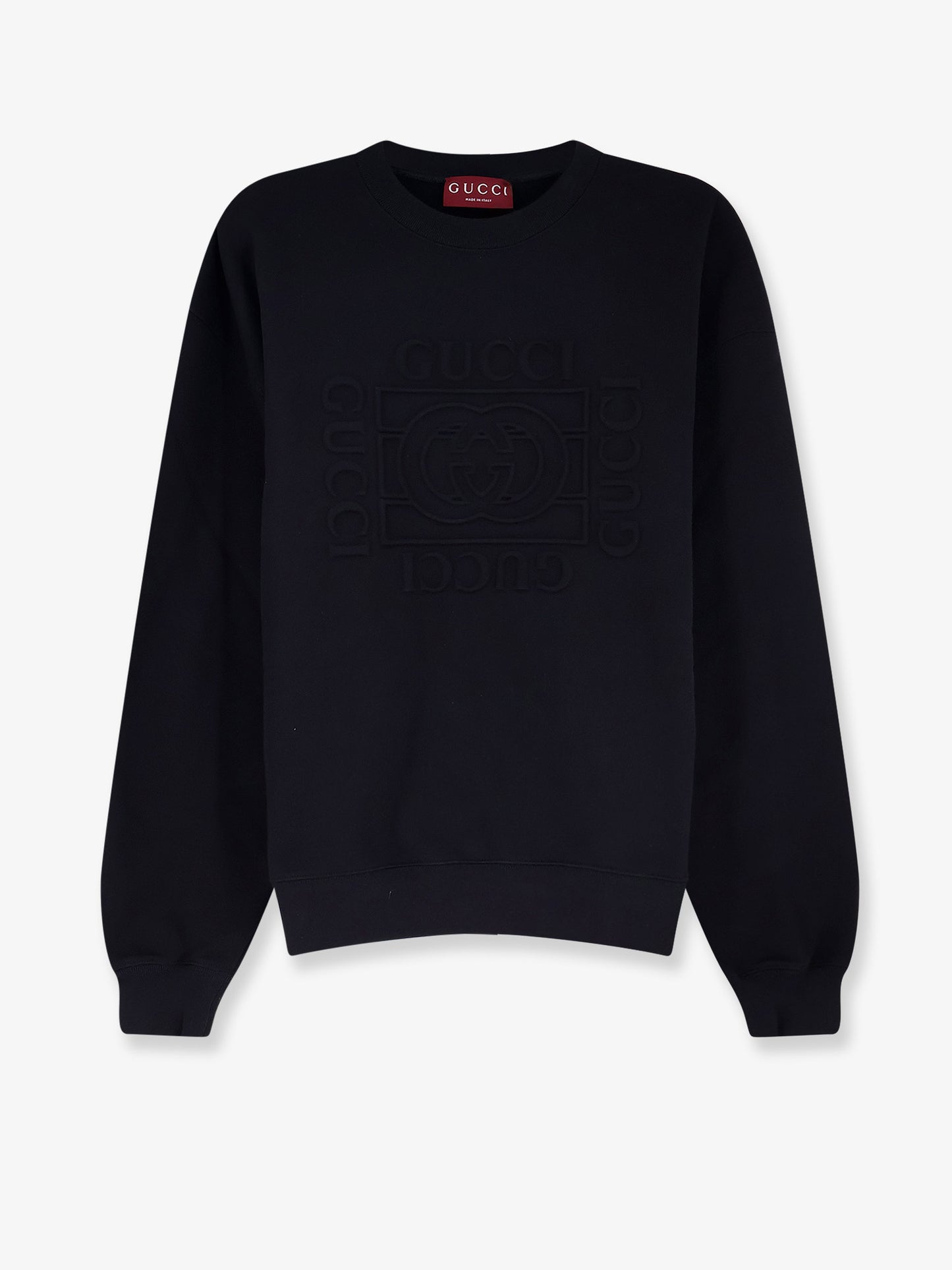 Cotton sweatshirt with frontal embossed logo