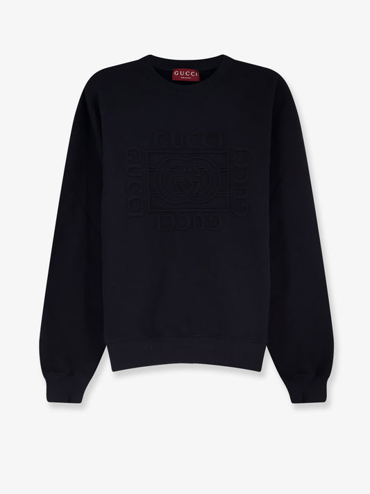 Cotton sweatshirt with frontal embossed logo