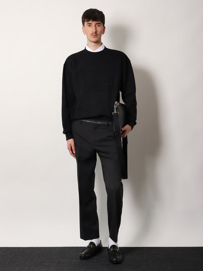 Cotton sweatshirt with frontal embossed logo thumbnail