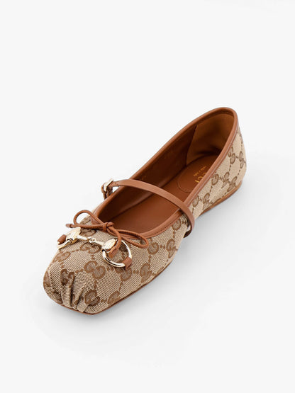 GG fabric ballerinas with metal Horsebit thumbnail