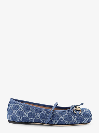 GG fabric ballet flat with metal Horsebit thumbnail