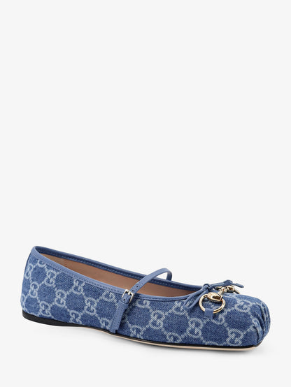 GG fabric ballet flat with metal Horsebit thumbnail