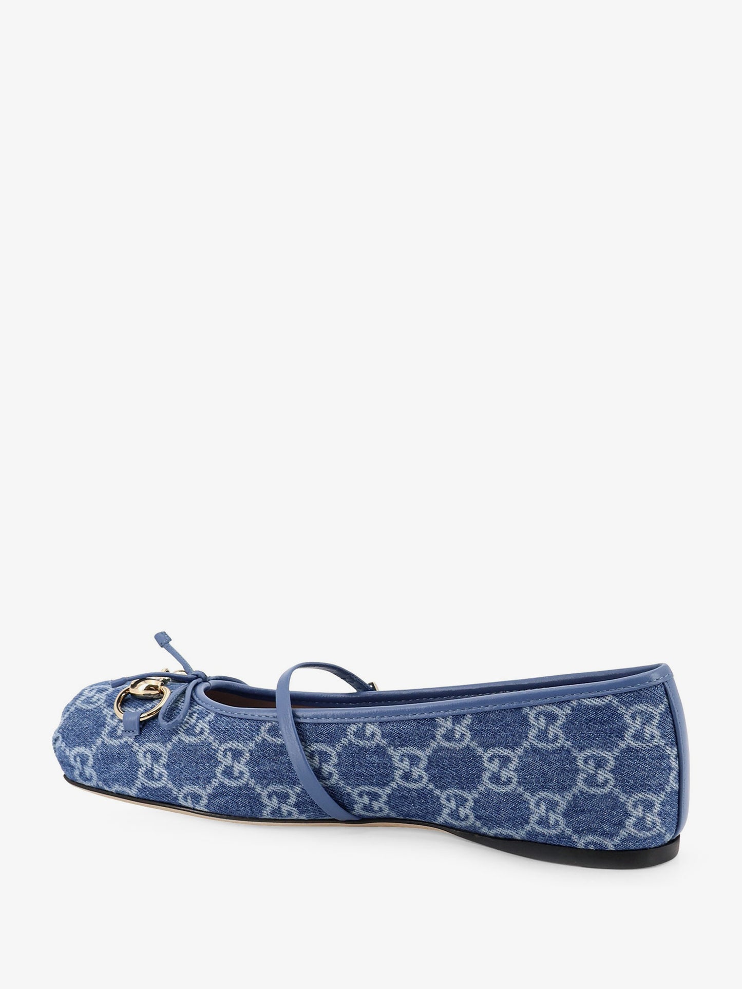 GG fabric ballet flat with metal Horsebit