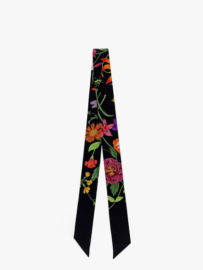 Silk twill bow with Gucci Flora print thumbnail