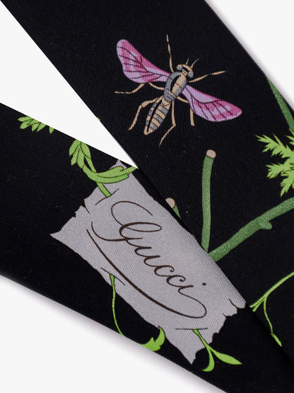 Silk twill bow with Gucci Flora print thumbnail