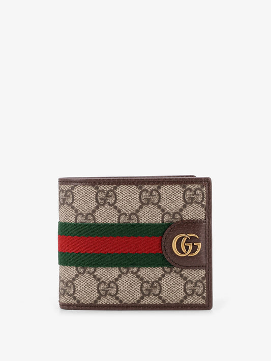 Coated canvas wallet with GG motif