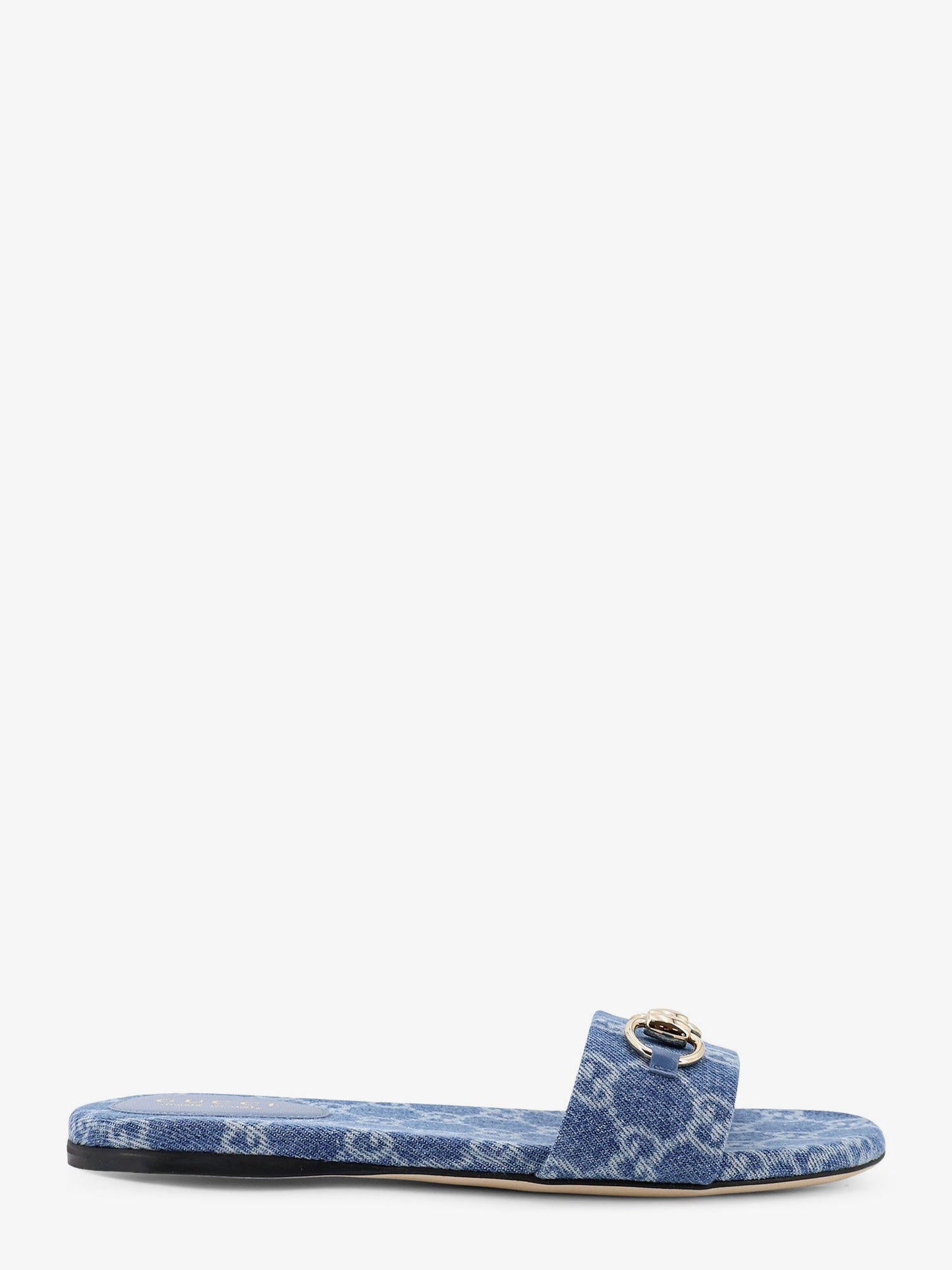 GG denim sandals with metal Horsebit