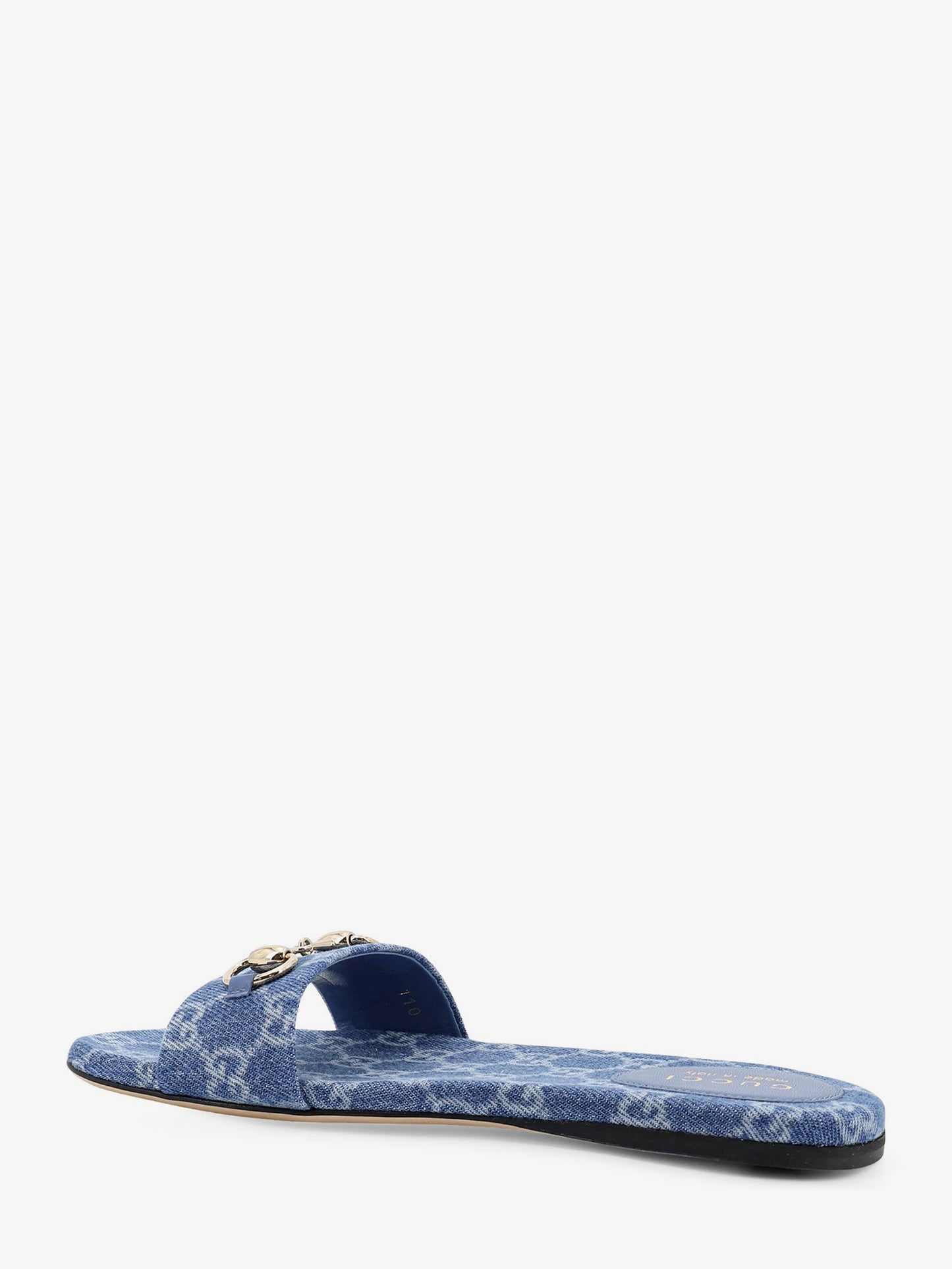 GG denim sandals with metal Horsebit