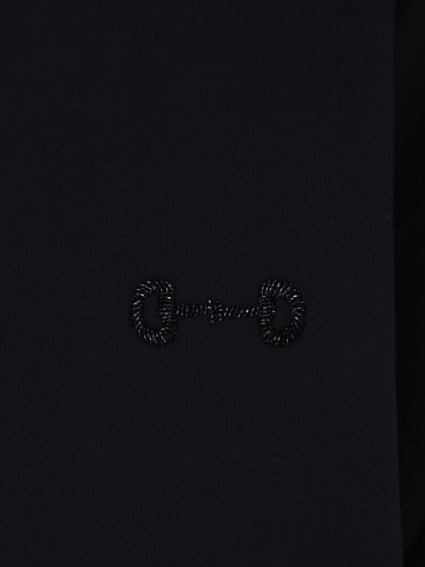 Cotton sweatshirt with beaded Horsebit detail