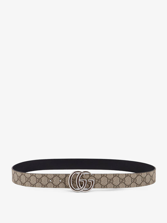 Reversible leather and Supreme GG fabric belt