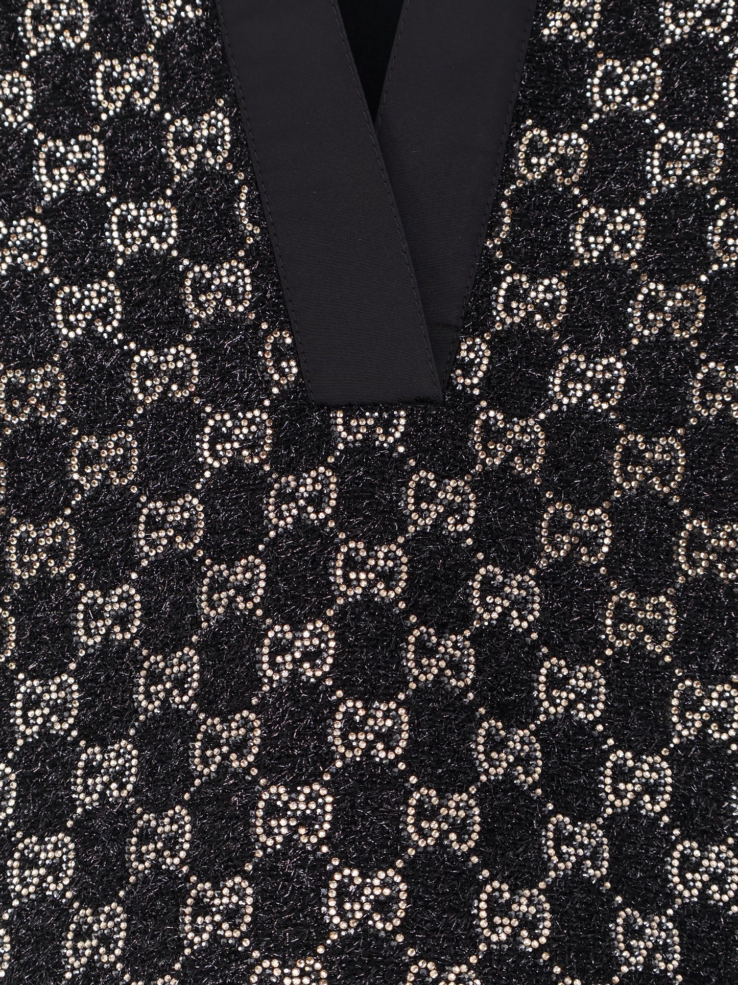 Lightweight lamé wool tweed top