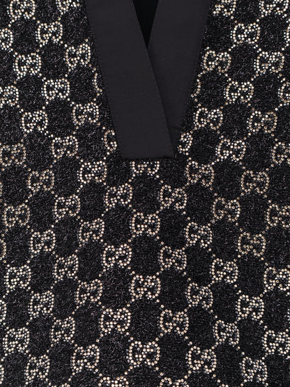 Lightweight lamé wool tweed top thumbnail